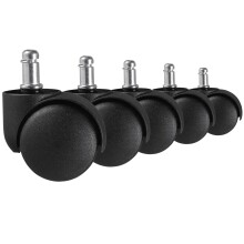 Möbelrolle (5er Set) in Schwarz aus 100% Polyurethan...