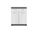 Unterschrank >Sandusky< in rauchsilber/weiß hochglanz - 74x88x31cm (BxHxT)