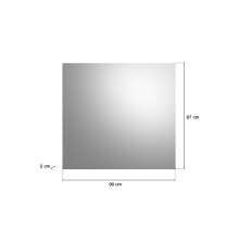 Wandspiegel >Sandusky< in rauchsilber/spiegelglas - 90x87x2cm (BxHxT)