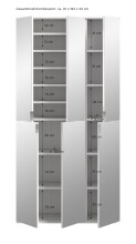 Garderobenschrank >Paterson< in weiß/weiß hochglanz - 91x193x34cm (BxHxT)