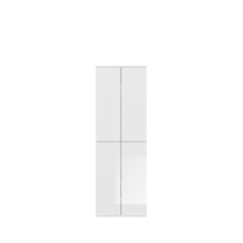 Garderobenschrank >Paterson< in weiß/weiß hochglanz - 183x193x34cm (BxHxT)