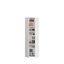 Garderobenschrank >Paterson< in weiß/weiß hochglanz - 61x193x34cm (BxHxT)