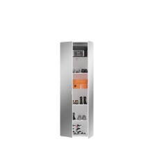 Garderobenschrank >Paterson< in weiß/spiegelglas - 61x193x34cm (BxHxT)