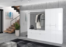 Schuhschrank >Paterson< in weiß/weiß hochglanz - 61x99x34cm (BxHxT)