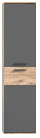 Hochschrank >Mason< in nox oak/basalt grau - 37x152x24cm (BxHxT)