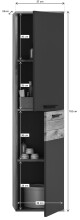 Hochschrank >Mason< in nox oak/basalt grau - 37x152x24cm (BxHxT)