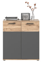 Kommode >Mason< in nox oak/basalt grau - 80x87x40cm...