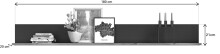 Wandboard >Mason< in nox oak/basalt grau - 180x21x20cm (BxHxT)