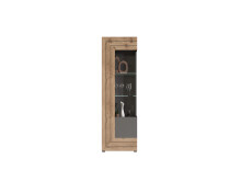 Vitrine >Fayetteville I< in grau/grau - 60x194x37cm (BxHxT)
