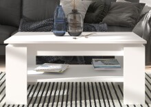 Couchtisch >Twin Lakes I< in weiß/weiß - 100x45x60cm (BxHxT)