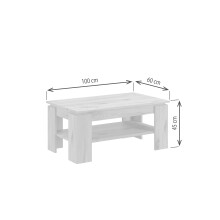 Couchtisch >Twin Lakes I< in nox oak/nox oak - 100x45x60cm (BxHxT)