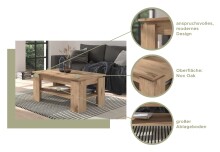 Couchtisch >Twin Lakes I< in nox oak/nox oak - 100x45x60cm (BxHxT)