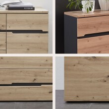 Sideboard >Meagan< in Artisan Eiche - 165x82x44cm (BxHxT)