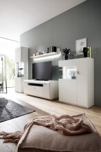 Beistellschrank >AMORA< in weiß aus Holzwerkstoff - 90x124x38cm (BxHxT)