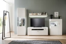 Beistellschrank >AMORA< in weiß aus Holzwerkstoff - 90x124x38cm (BxHxT)