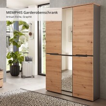 Garderobenschrank >Meagan< in Artisan Eiche -...
