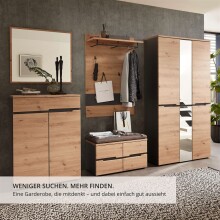Garderobenschrank >Meagan< in Artisan Eiche - 105x192x38cm (BxHxT)
