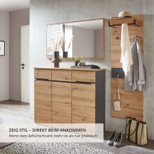 Schuhschrank >Meagan< in Artisan Eiche - 120x107x38cm (BxHxT)