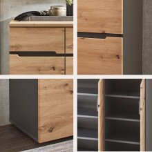 Schuhschrank >Meagan< in Artisan Eiche - 120x107x38cm (BxHxT)