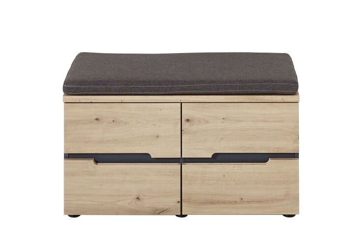 Sitzbank >Meagan< in Artisan Eiche - 80x49x38cm (BxHxT)