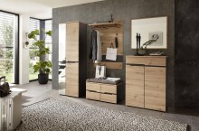 Garderoben-Set >Meagan< in Artisan Eiche - 255x192x38cm (BxHxT)