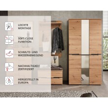 Garderoben-Set >Meagan< in Artisan Eiche - 295x192x38cm (BxHxT)