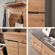 Garderoben-Set >Meagan< in Artisan Eiche - 295x192x38cm (BxHxT)
