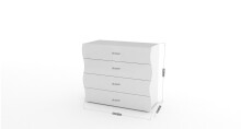 Kommode >Onda< in Weiß Hochglanz - 98x81.5x40cm (BxHxT)