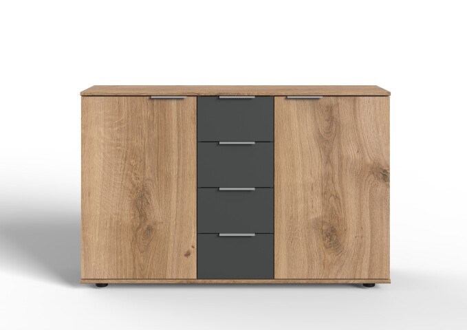 Highboard >Valencia< in Plankeneiche-Nachbildung - 130x83x41cm (BxHxT)