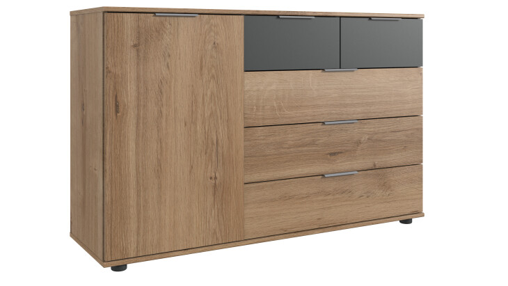 Highboard >Valencia< in Plankeneiche-Nachbildung - 130x83x41cm (BxHxT)