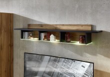 Wohnwand >Sidonia< in Eiche Altholz - 340x208x52cm (BxHxT)