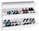 Schuhschrank >Magione< in Weiß Hochglanz - 121x108x26.5cm (BxHxT)