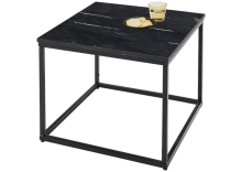 Beistelltisch >Samy< (B/H/T: 60x46x60 cm) in schwarzer Marmor, schwarz