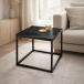 Beistelltisch >Samy< (B/H/T: 60x46x60 cm) in schwarzer Marmor, schwarz