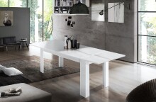 Esstisch >Jesolo< in Weiß Hochglanz - 140x75x90cm (BxHxT)