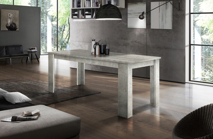 Esstisch >Jesolo< in Beton hell - 140x75x90cm (BxHxT)