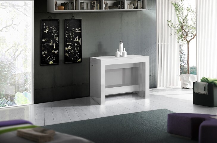 Esstisch >Pachino< in Weiß Hochglanz - 51x77x90cm (BxHxT)