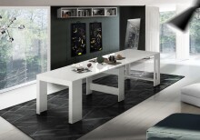 Esstisch >Pachino< in Weiß Hochglanz - 51x77x90cm (BxHxT)