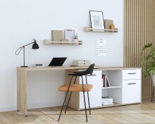Beistellschrank >Alwernia< in Sonoma-Eiche - 144x74.1x50cm (BxHxT)