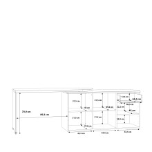 Beistellschrank >Alwernia< in Sonoma-Eiche - 144x74.1x50cm (BxHxT)