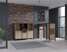 Bartisch >Hialeah< in Riviera Eiche - 151.5x120.3x49.2cm (BxHxT)