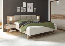 Bett >Carlynn< in Champagner - 306x100x208.2cm (BxHxT)