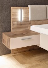 Bett >Carlynn< in Champagner - 306x100x208.2cm (BxHxT)
