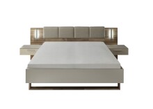 Bett >Carlynn< in Champagner - 306x100x208.2cm (BxHxT)