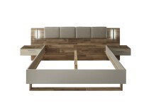 Bett >Carlynn< in Champagner - 306x100x208.2cm (BxHxT)