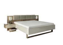 Bett >Carlynn< in Champagner - 306x100x208.2cm (BxHxT)