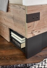 Bett >Stockholm I< (B/H/T: 169x96x210 cm) in braun - 169x96x210cm (BxHxT)