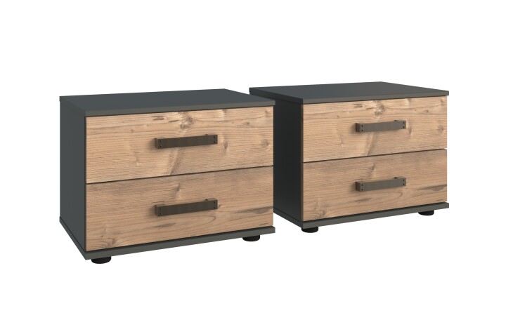 Nachtschrank >Stockholm I< (B/H/T: 52x40x38 cm) in braun - 52x40x38cm (BxHxT)