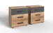 Nachtschrank 2er-Set >Stockholm I< (B/H/T: 52x58x38 cm) in braun - 52x58x38cm (BxHxT)