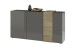 Highboard >POSITANO< (B/H/T: 181x94x44 cm) in dunkelgrau - 181x94x44 (BxHxT)